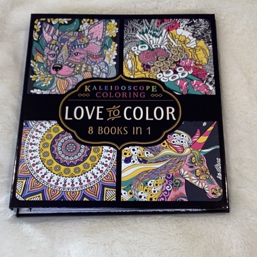 Love To Color Kaleidoscope Coloring Book 90 designs Bound Together